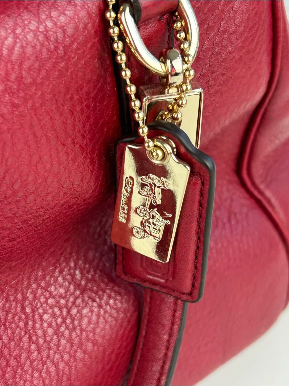 COACH MADISON MINI SATCHEL RED GOLD HARDWARE